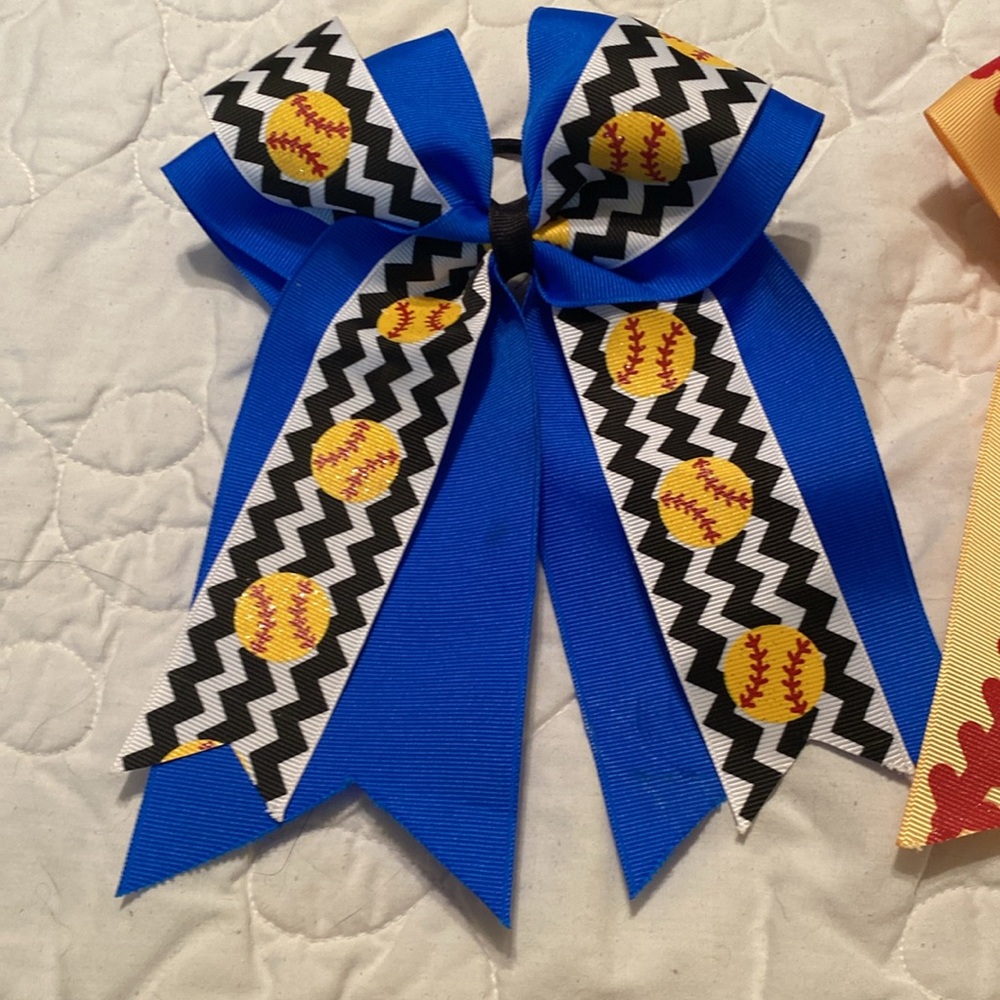 Softball starter kit - 2 handmade ribbons and a demarini helmet